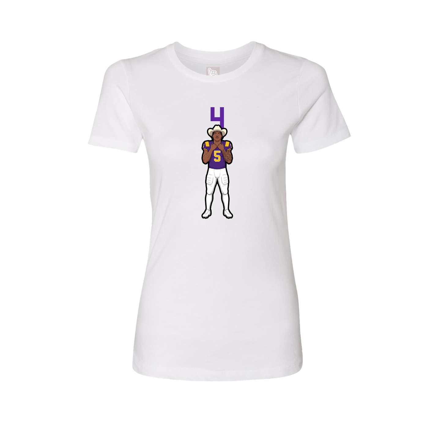 Womens Tee — Number Top in White