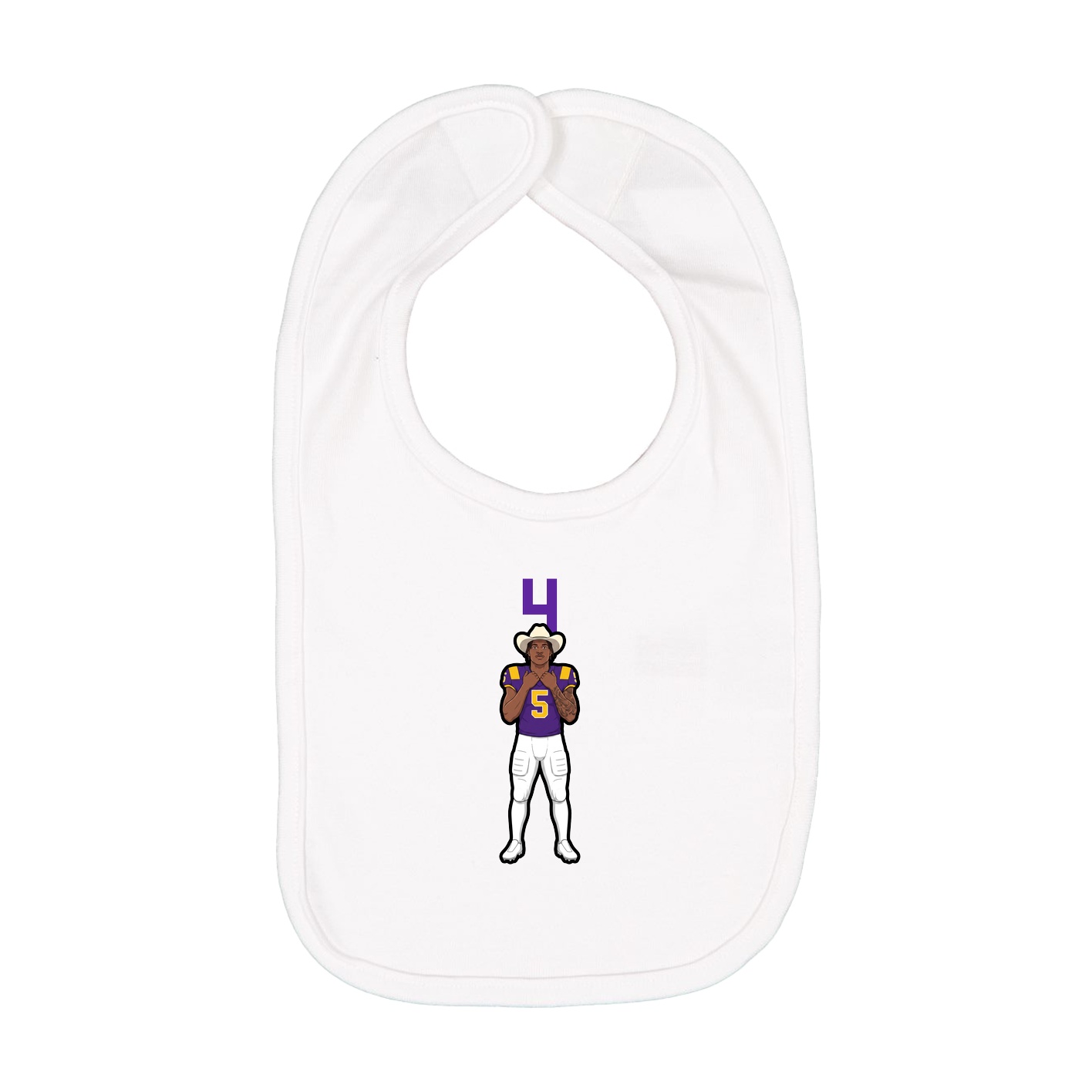 Infant Bib — Number Top in White