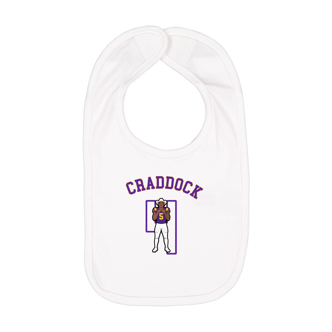 Infant Bib — Shirsey Arch in White