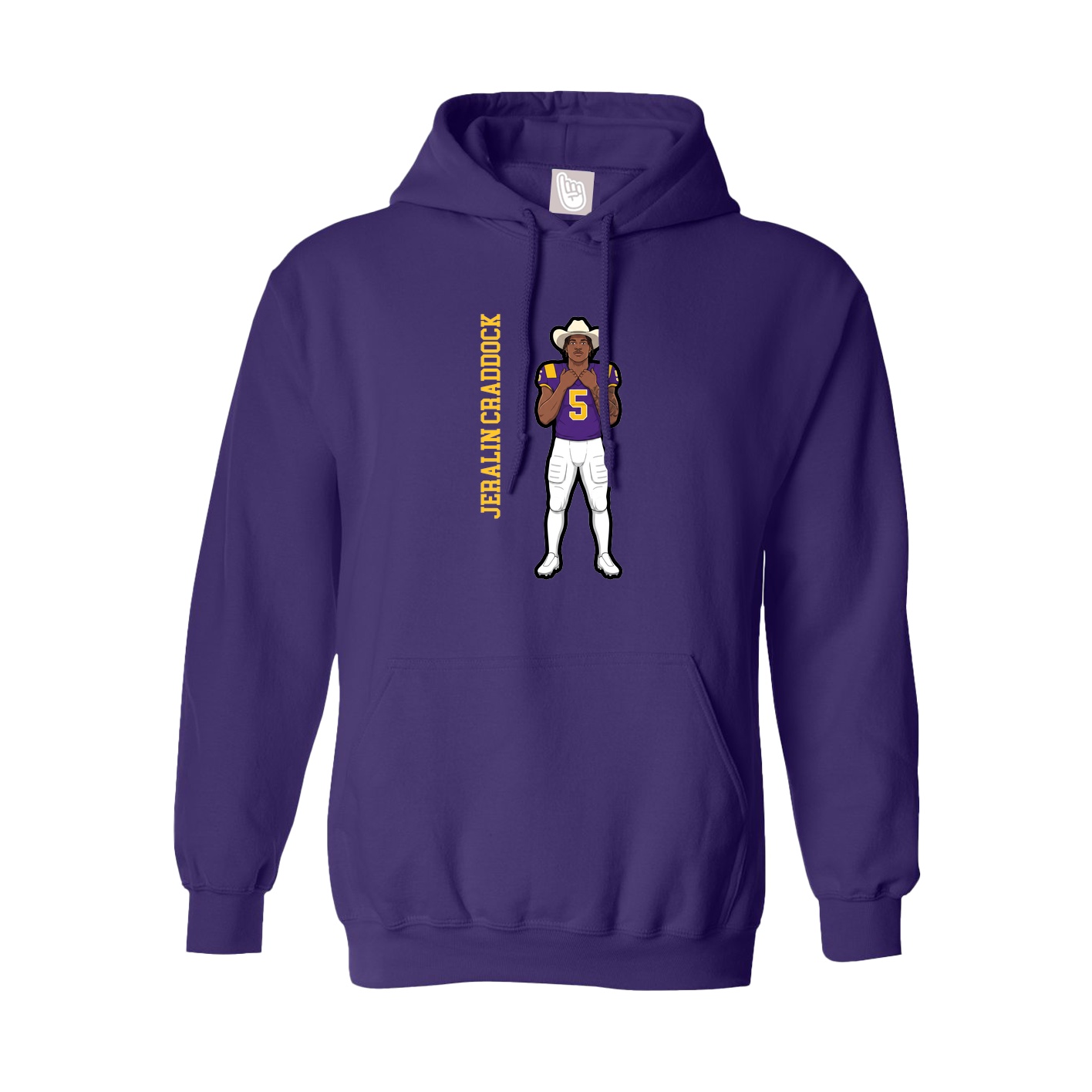 Youth Hoodie — Name Vertical in Purple