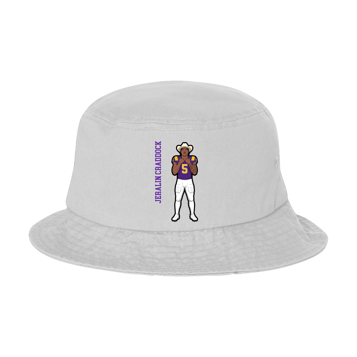 Bucket Cap — Name Vertical in White