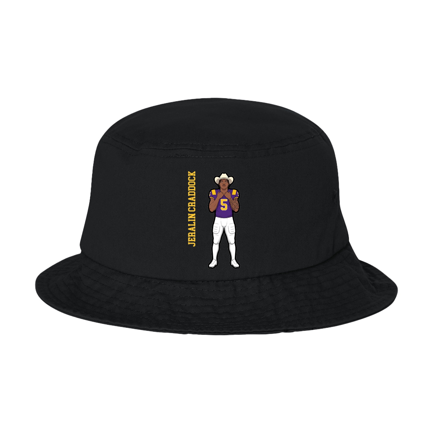 Bucket Cap — Name Vertical in Black