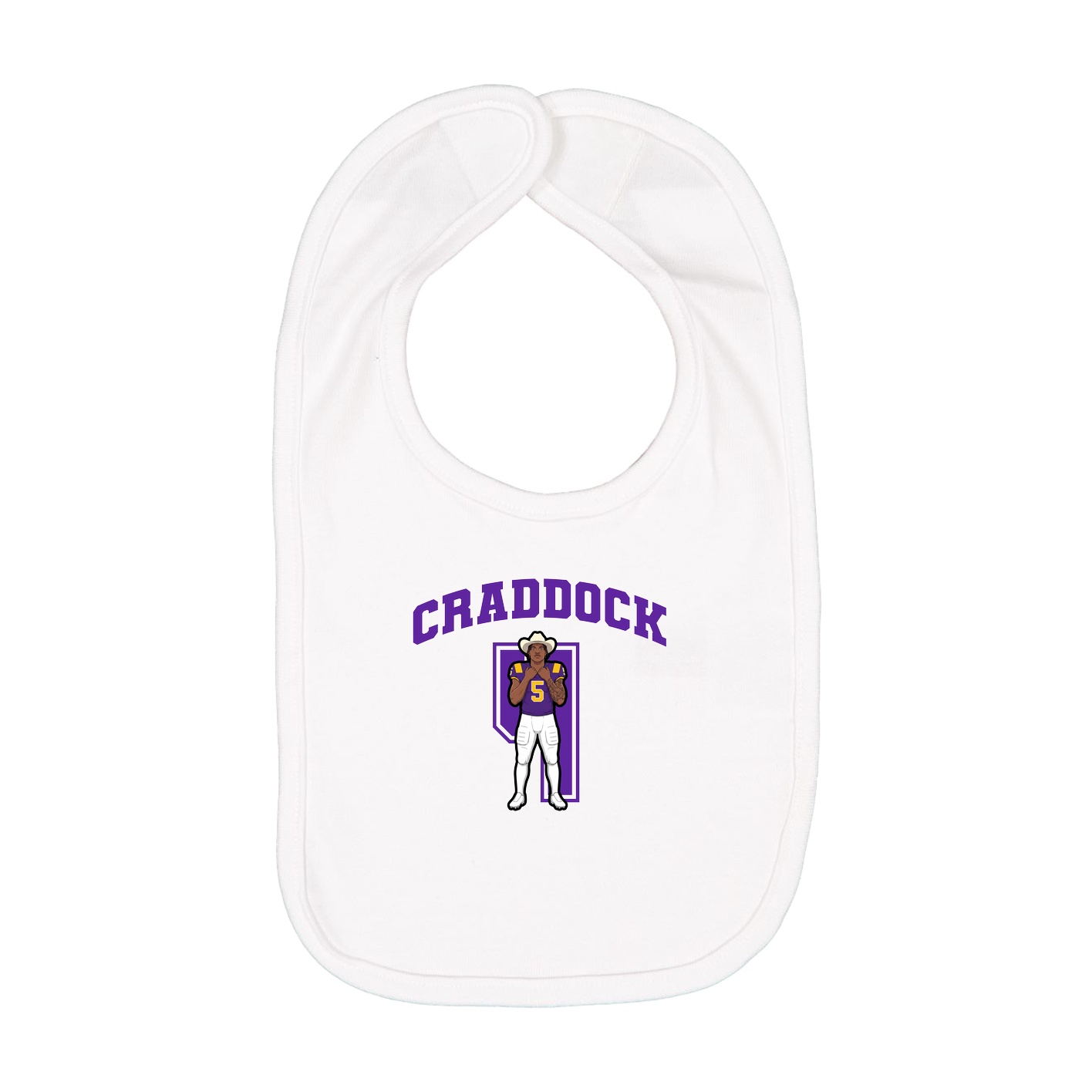 Infant Bib — Number in White
