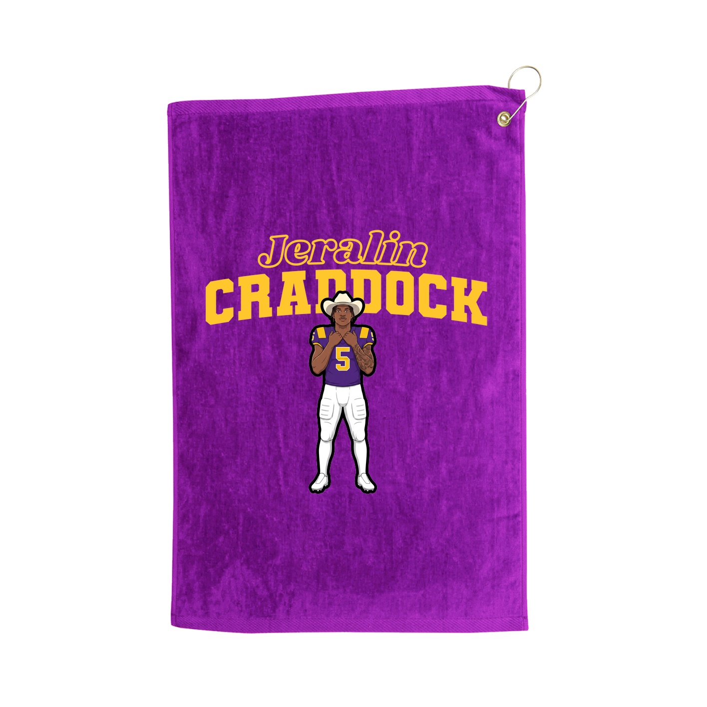 Golf Towel — Name Arch in Purple