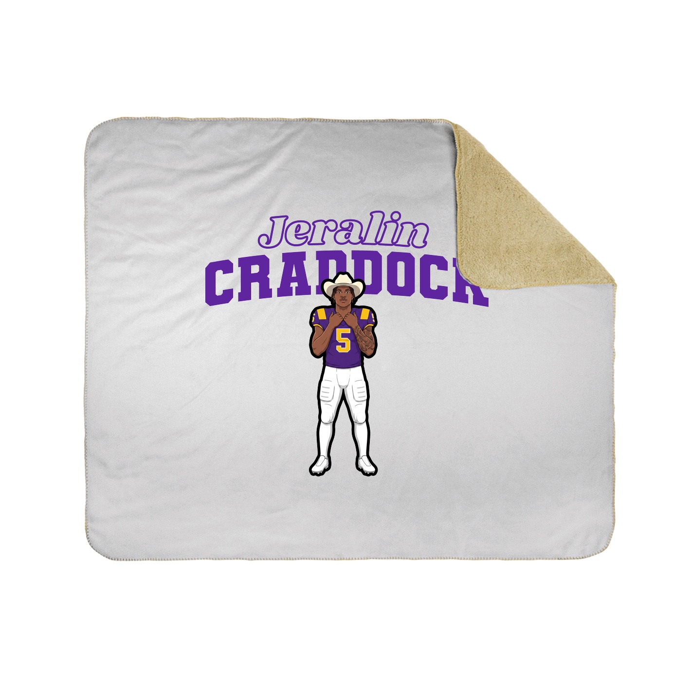 Throw Blanket — Name Arch in White