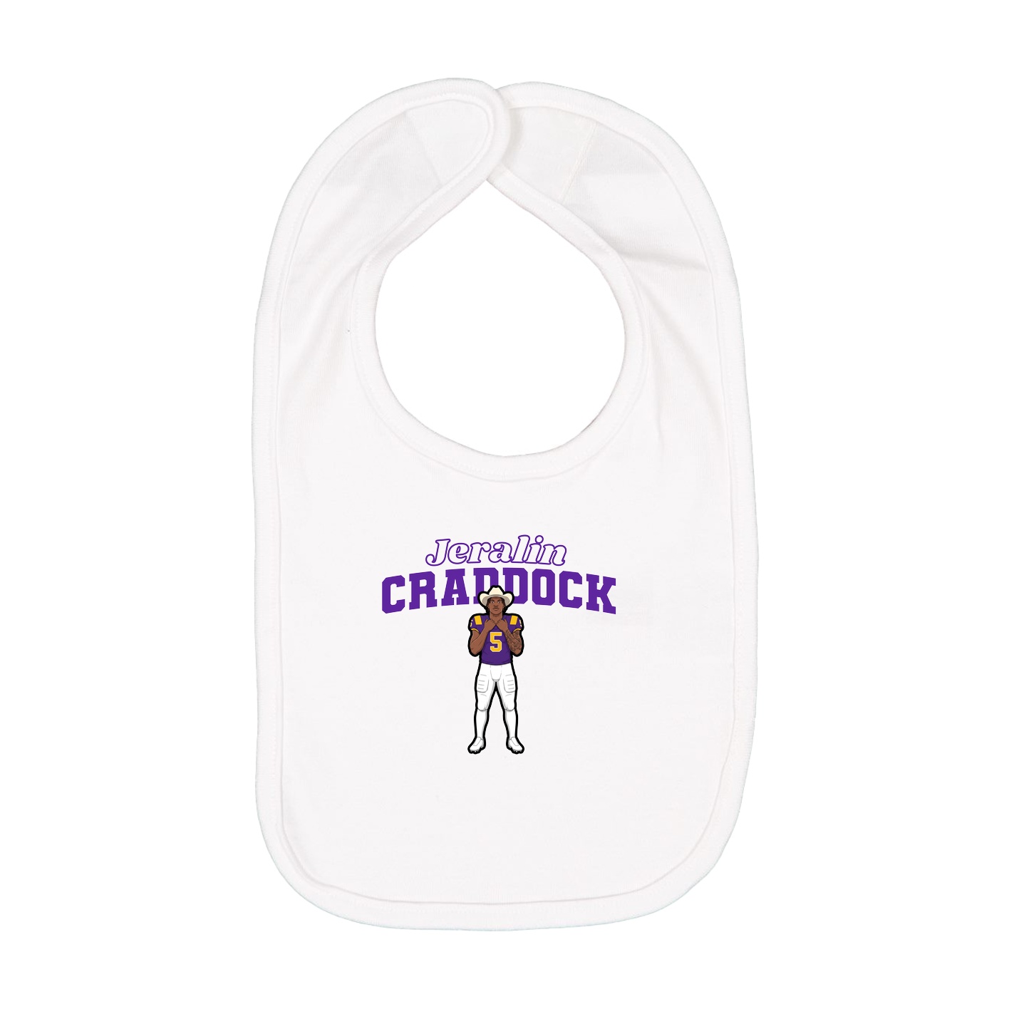 Infant Bib — Name Arch in White