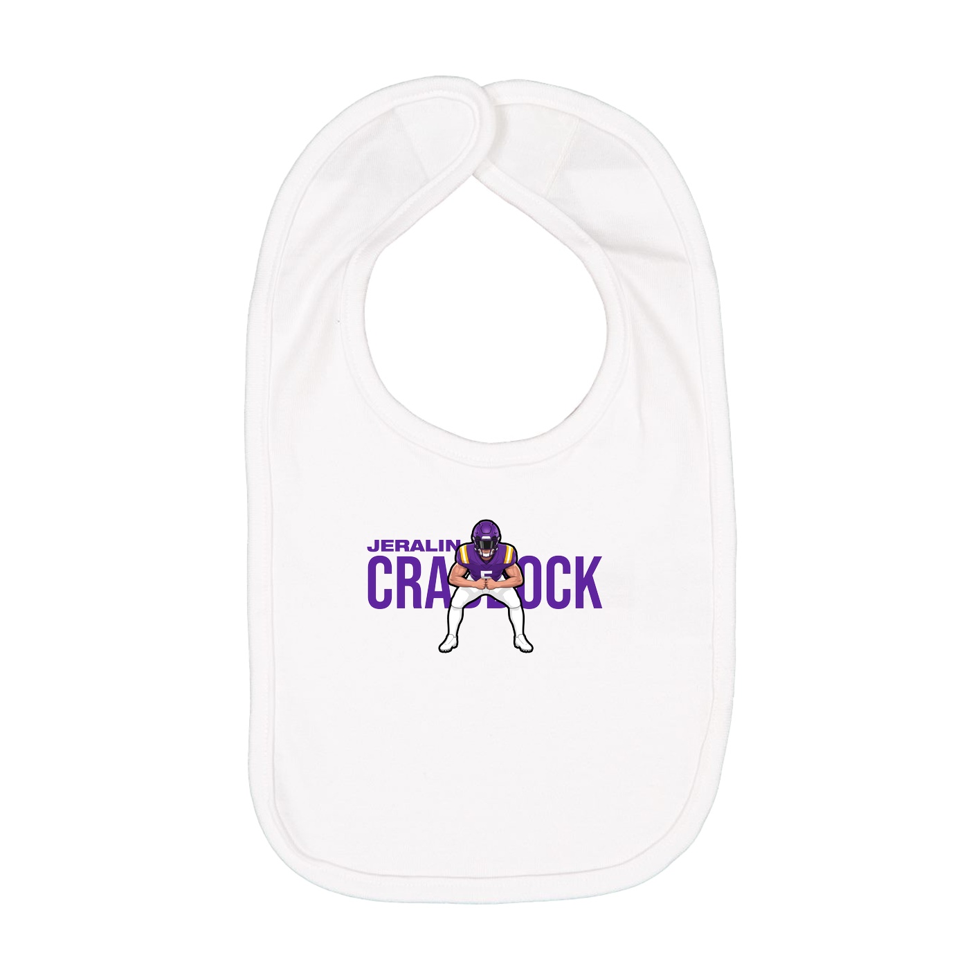 Infant Bib — Player Name in White