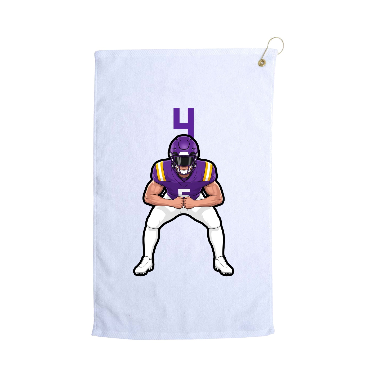 Golf Towel — Number Top in White