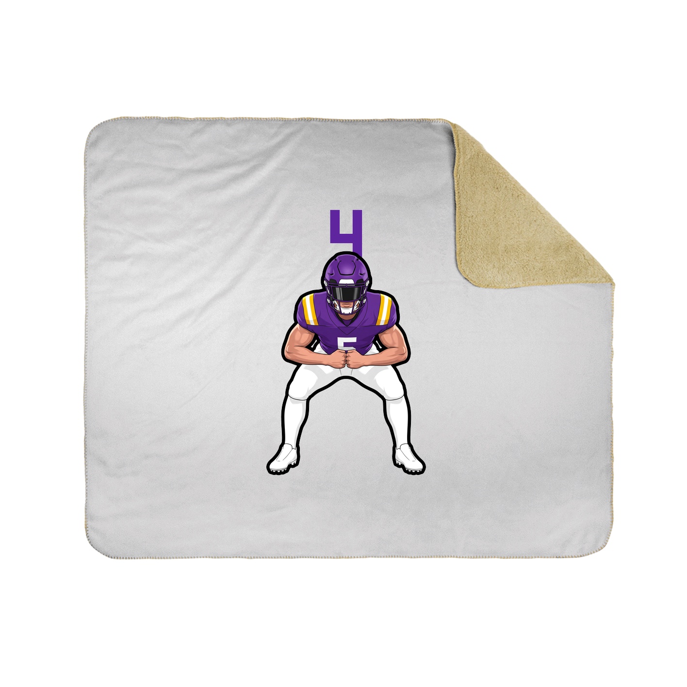 Throw Blanket — Number Top in White