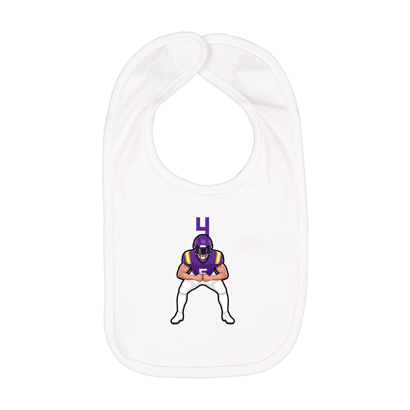 Infant Bib — Number Top in White
