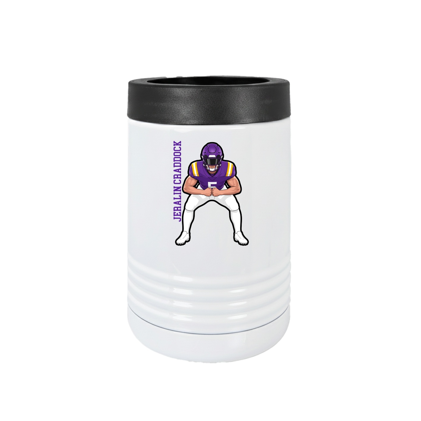 Beverage Holder — Name Vertical in White
