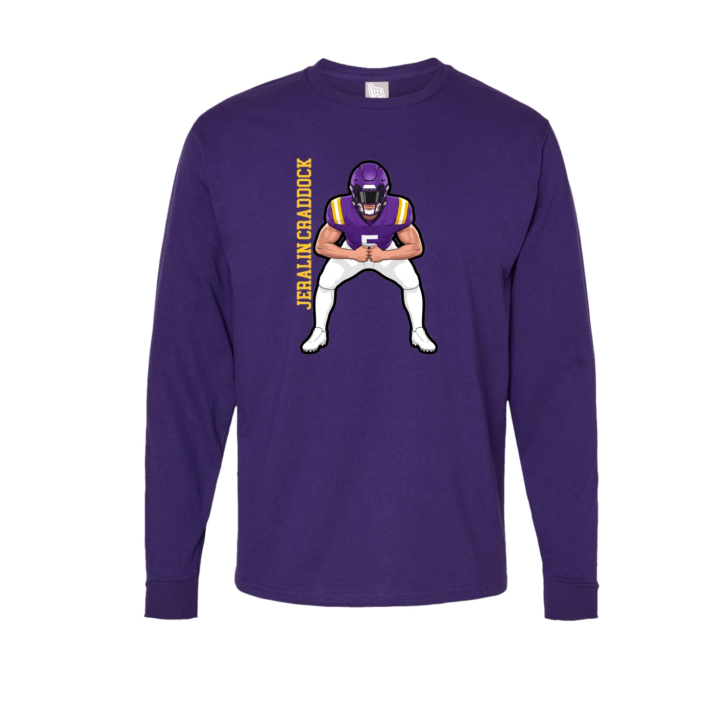 Long Sleeve Tee — Name Vertical in Purple