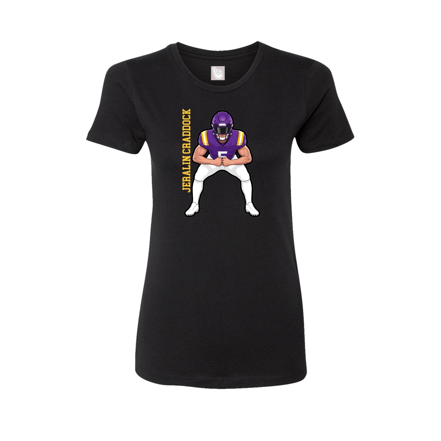 Womens Tee — Name Vertical in Black
