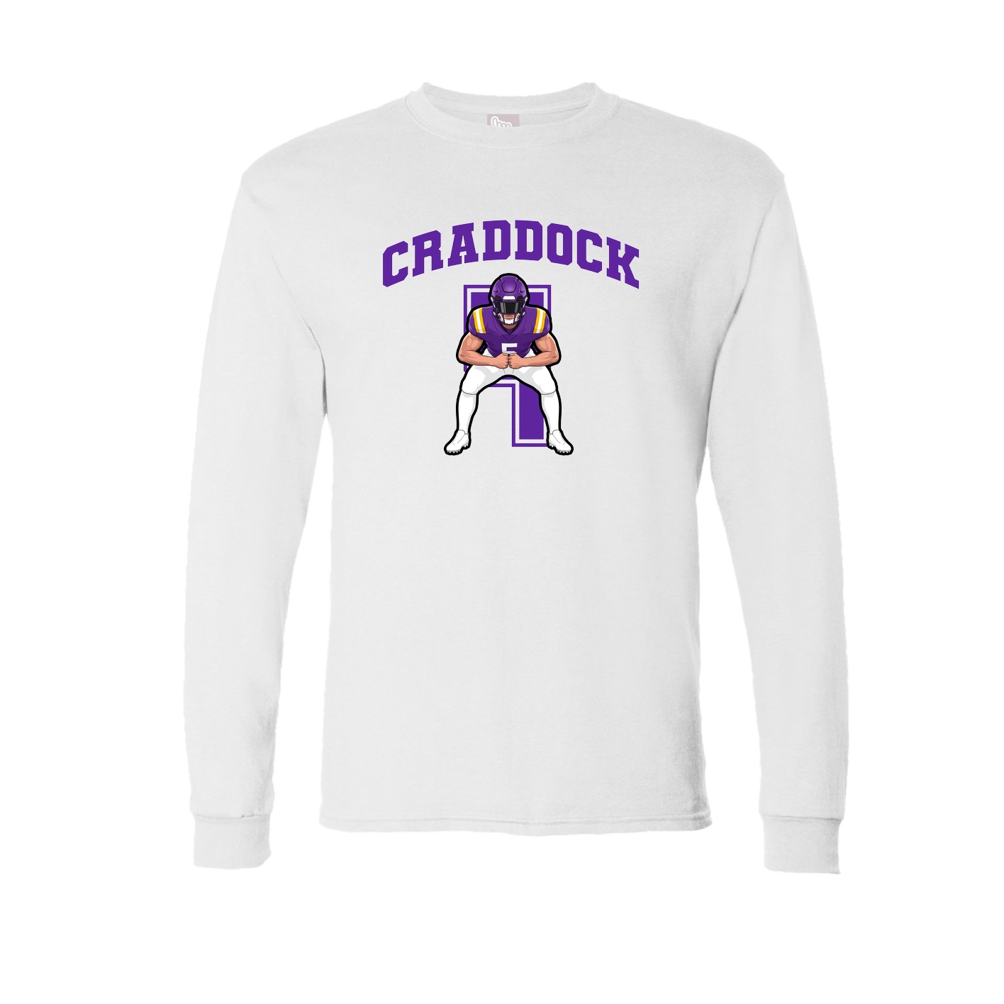 Long Sleeve Tee — Number in White