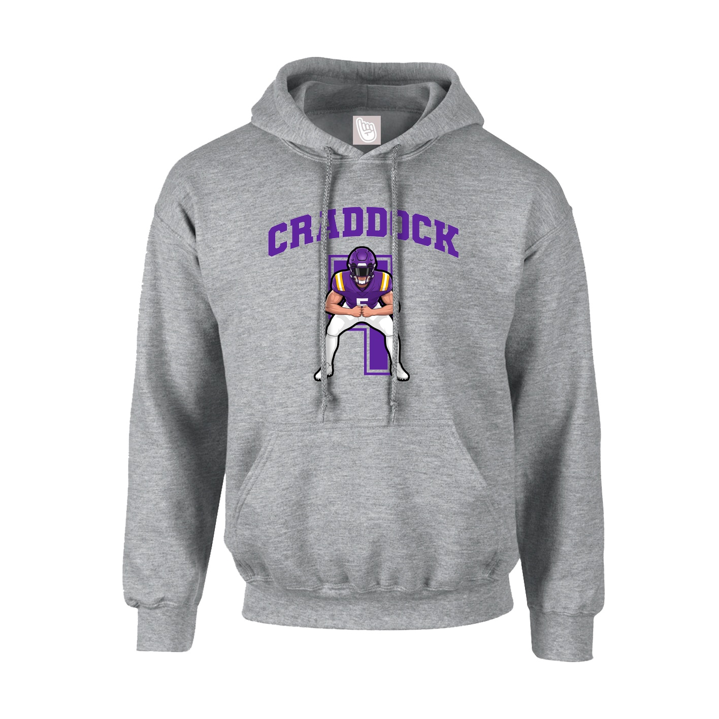 Hoodie — Number in Grey