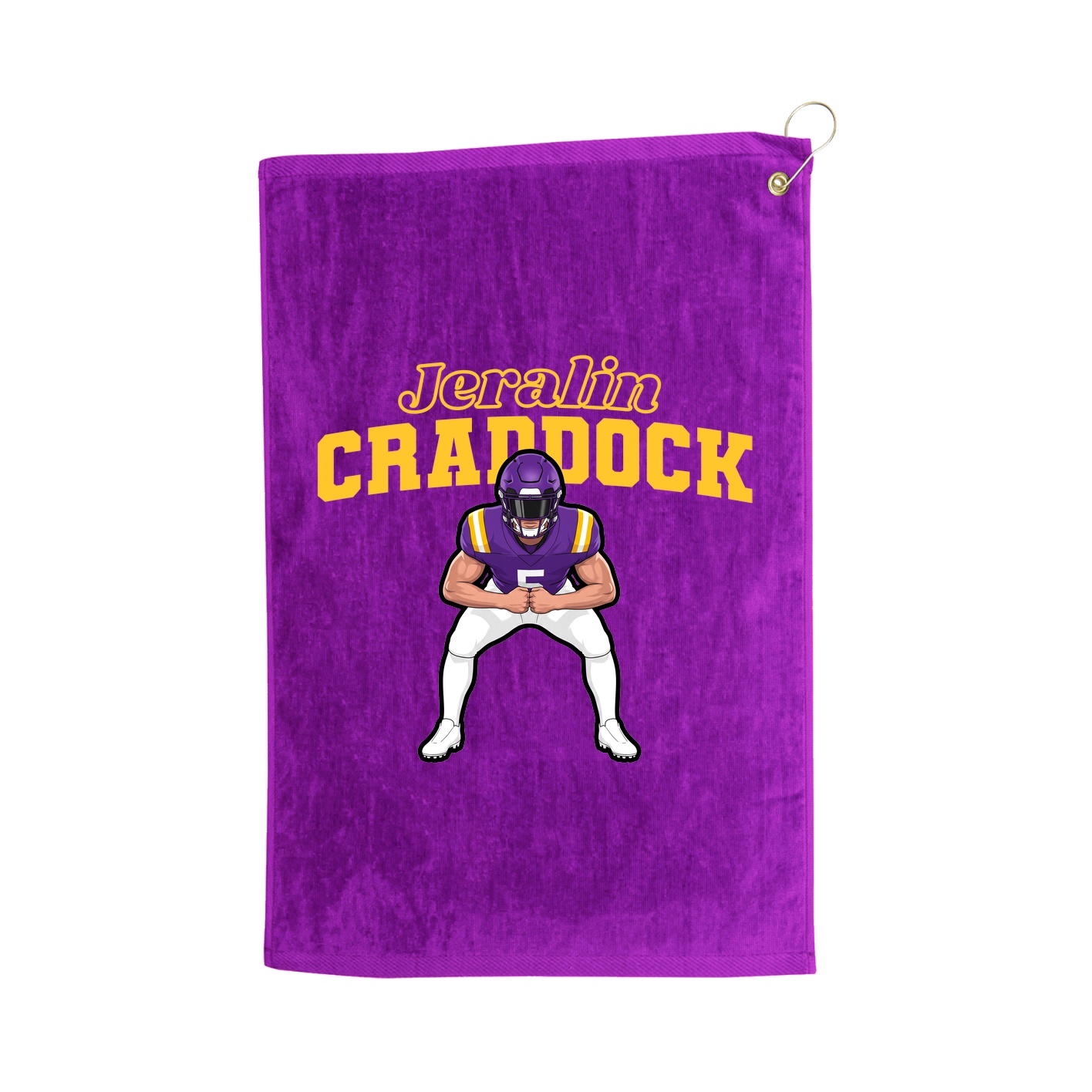 Golf Towel — Name Arch in Purple