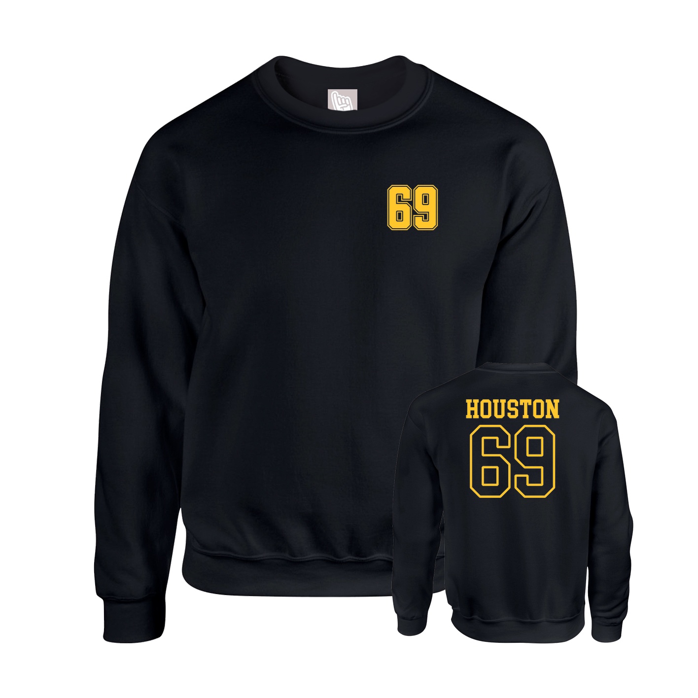 Fleece Crew — Chest Back in Black