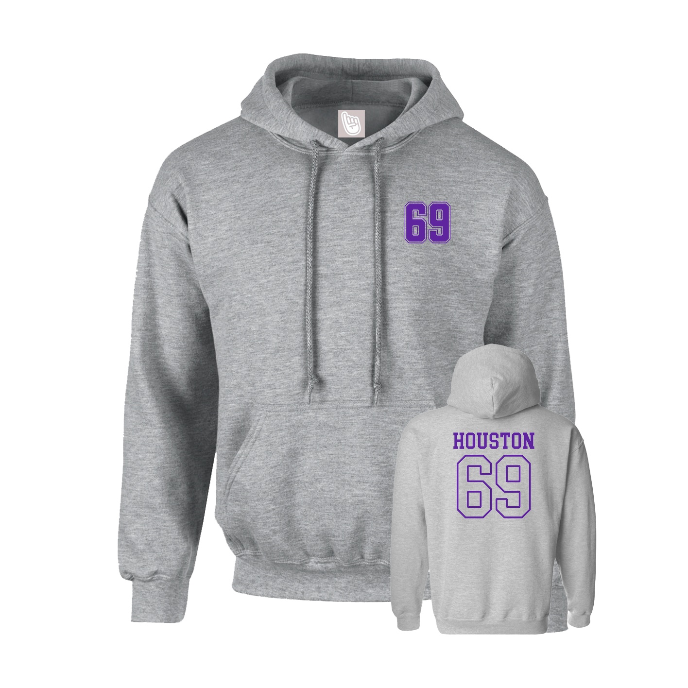 Youth Hoodie — Chest Back in Grey