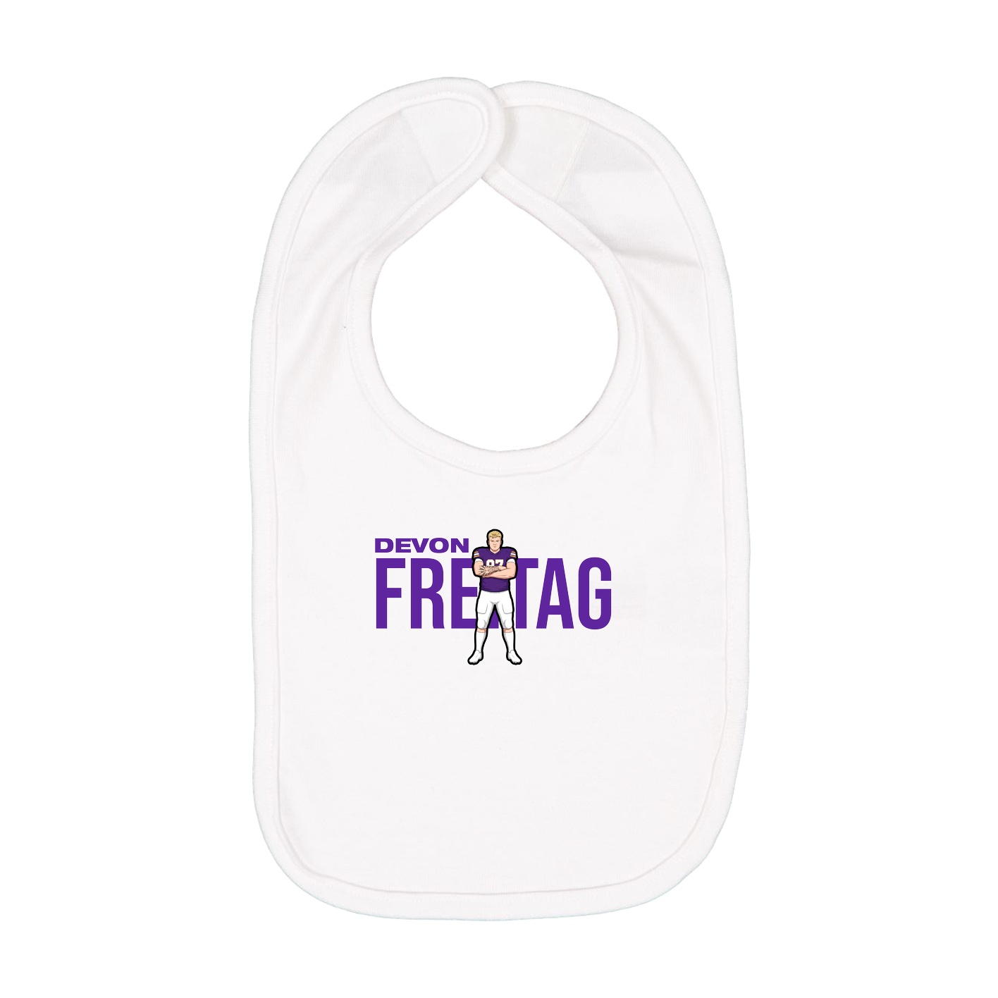 Infant Bib — Player Name in White
