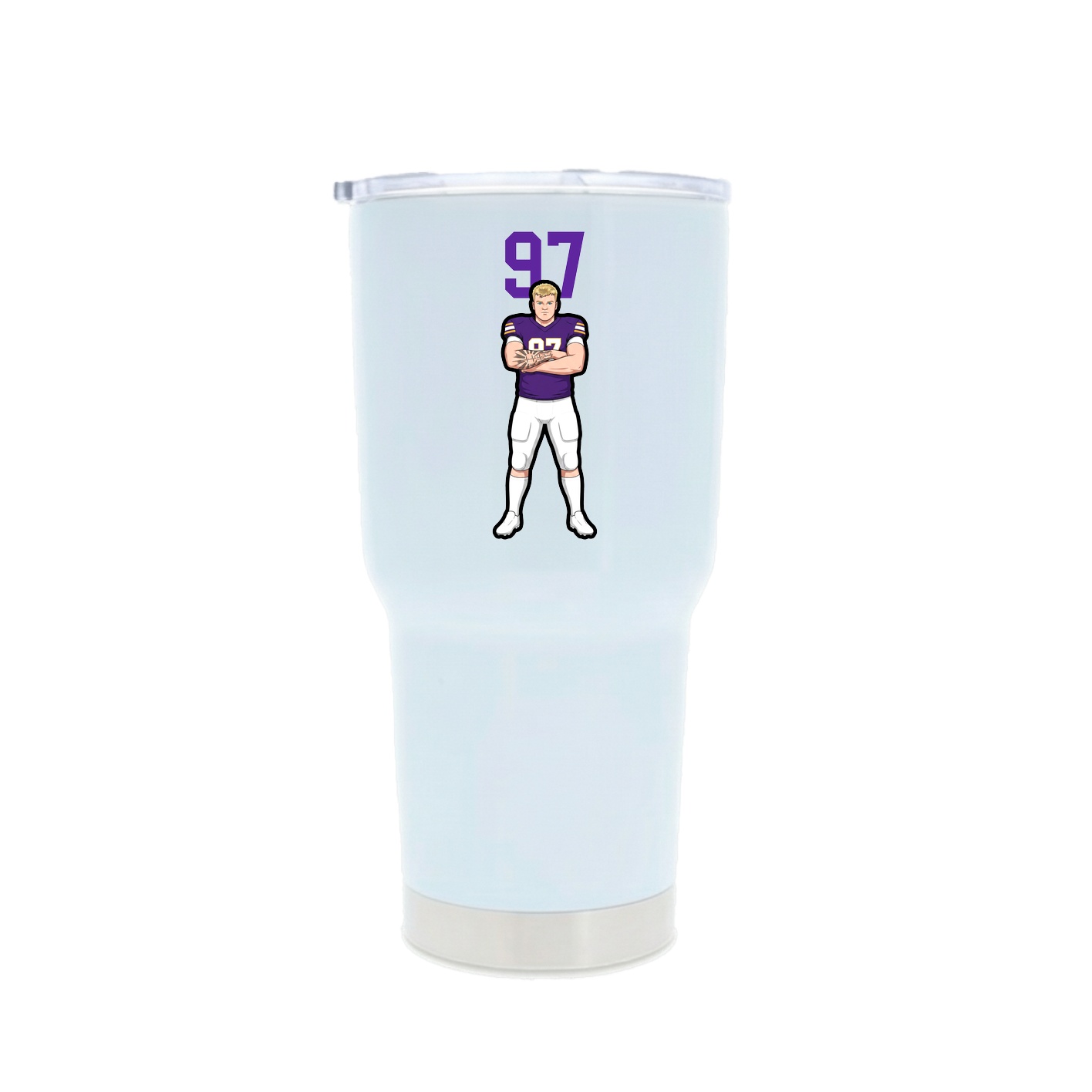 30oz Stainless Steel Tumbler — Number Top in White