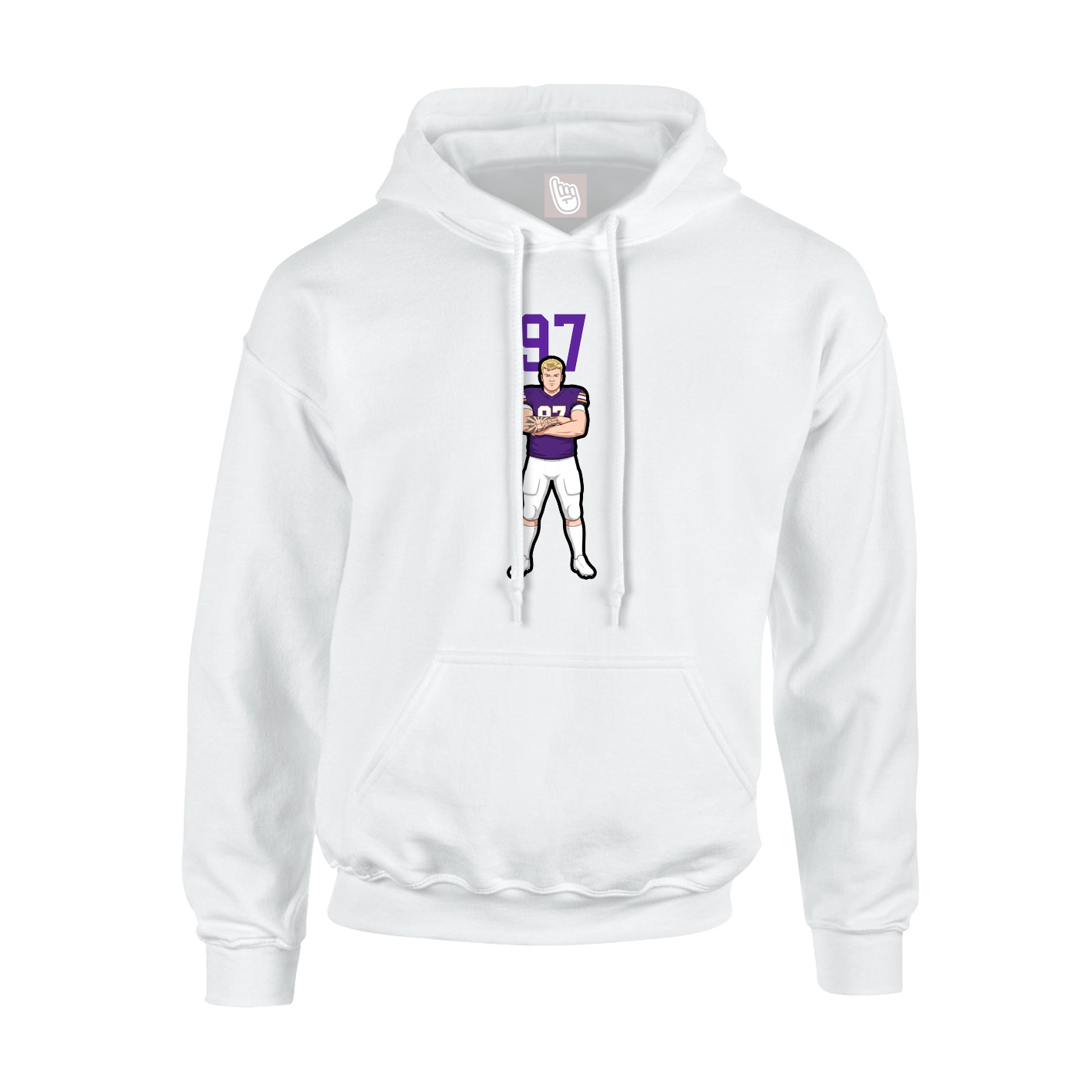 Youth Hoodie — Number Top in White