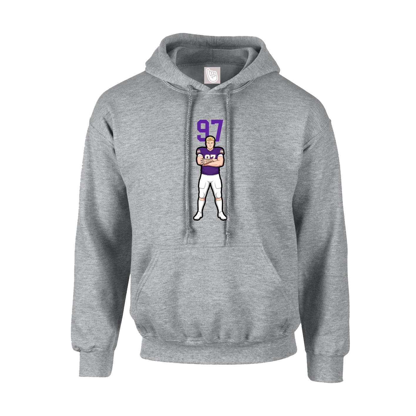 Youth Hoodie — Number Top in Grey