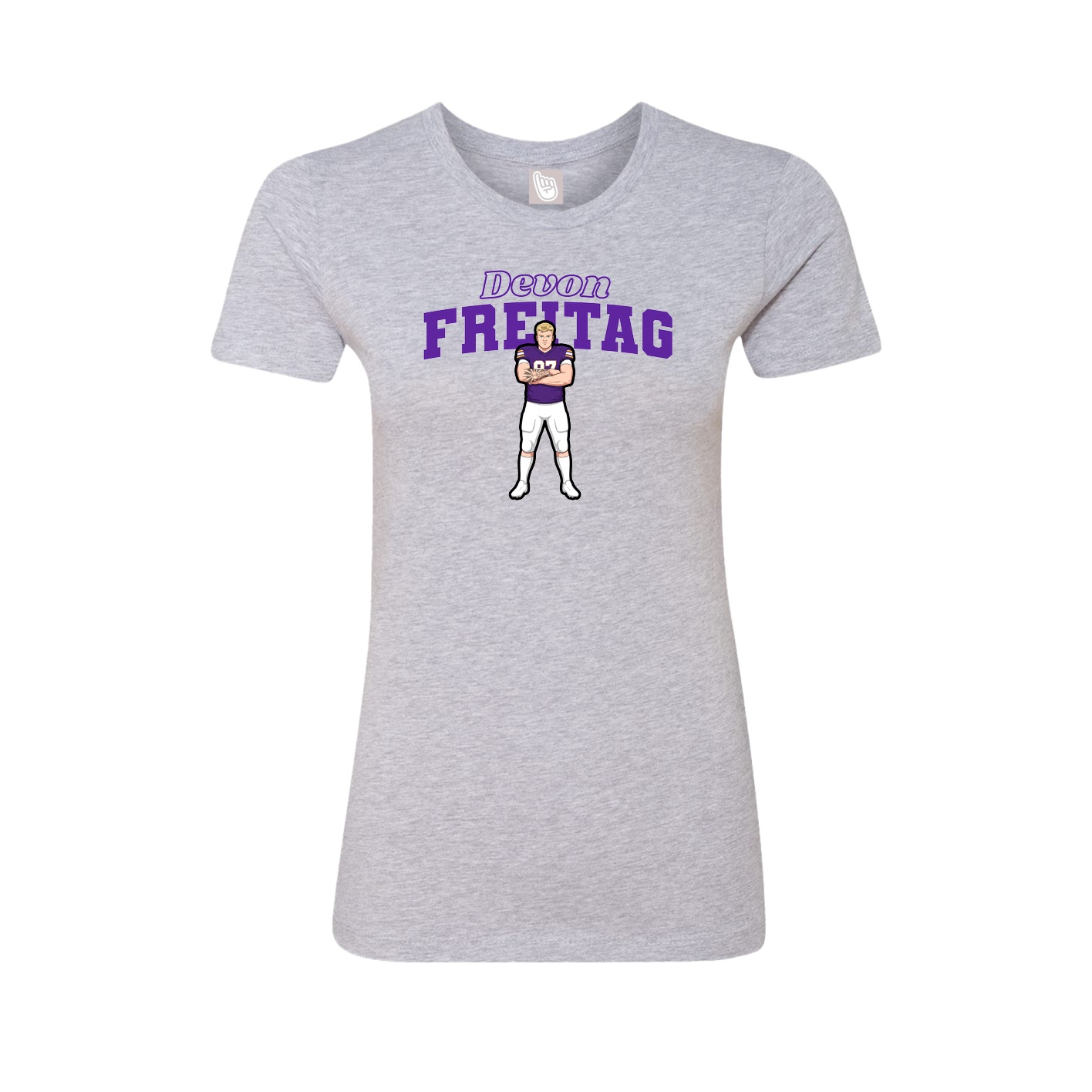 Womens Tee — Name Arch in Grey