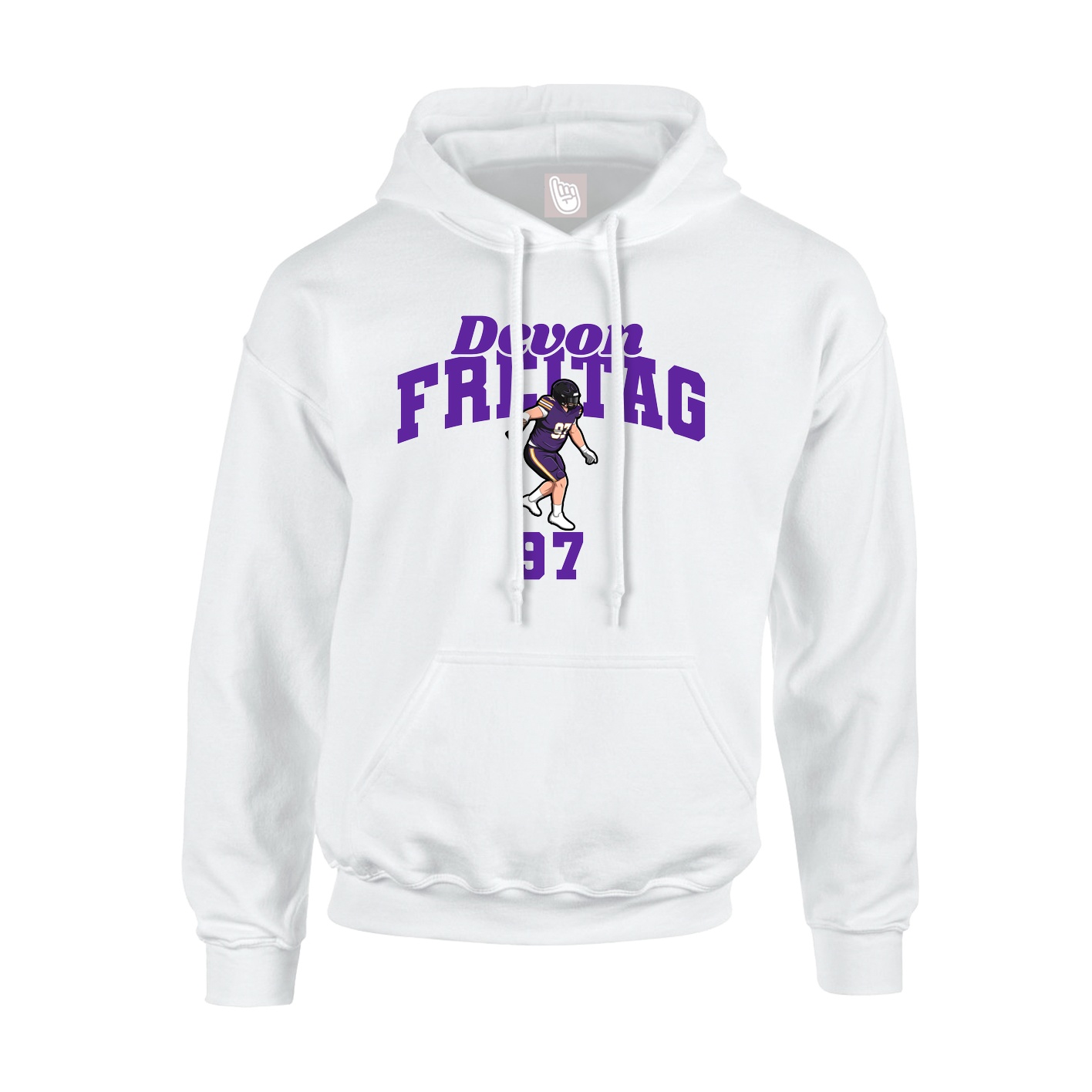 Youth Hoodie — Signature Arch in White
