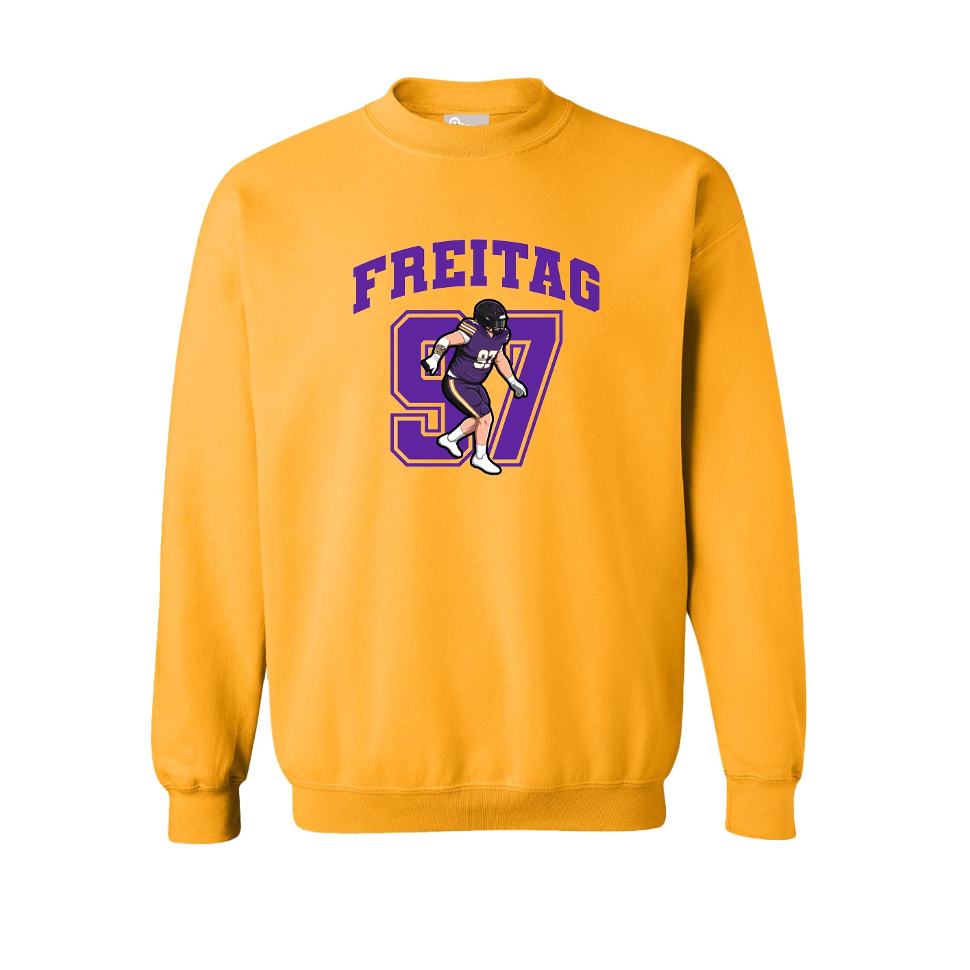 Fleece Crew — Number in Gold