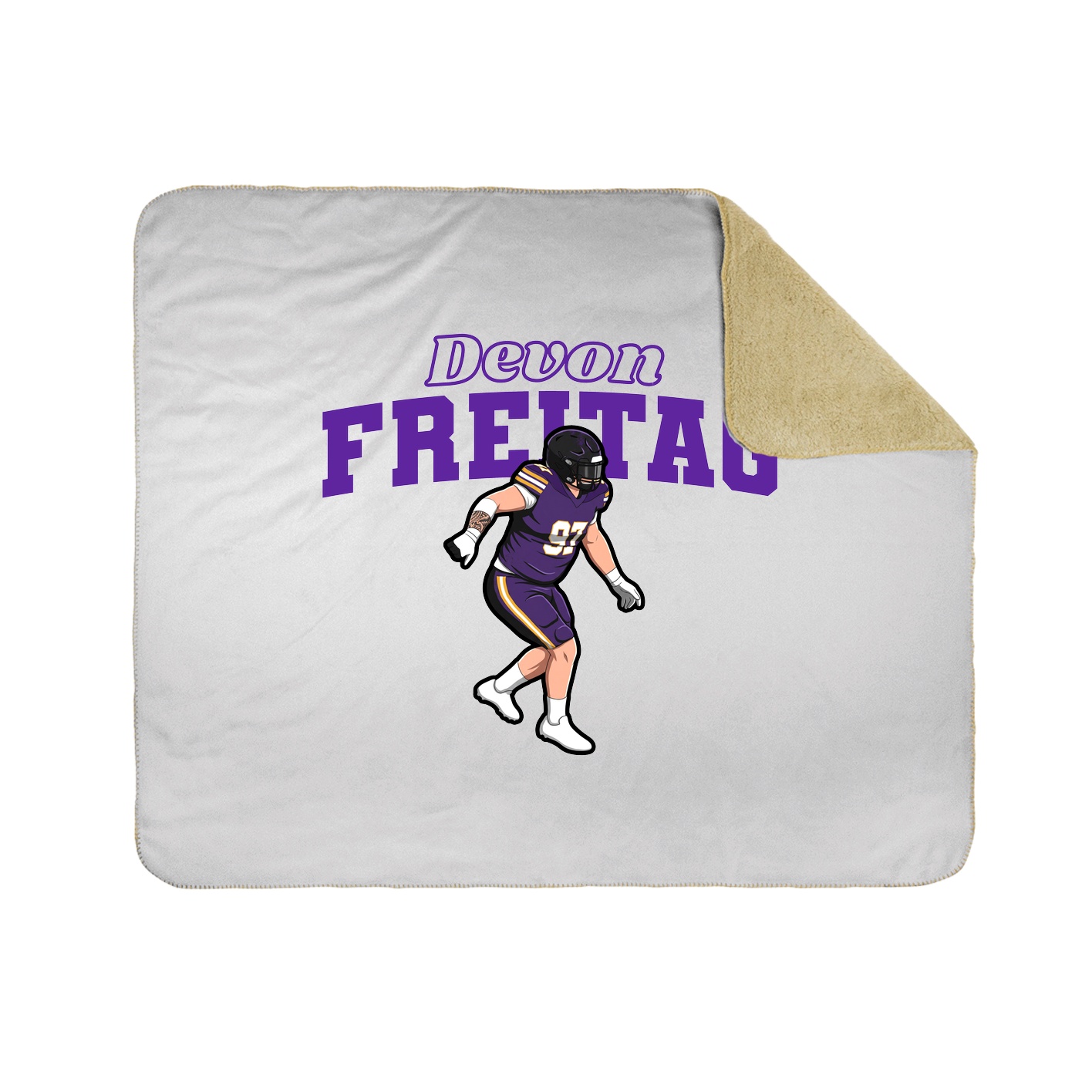 Throw Blanket — Name Arch in White