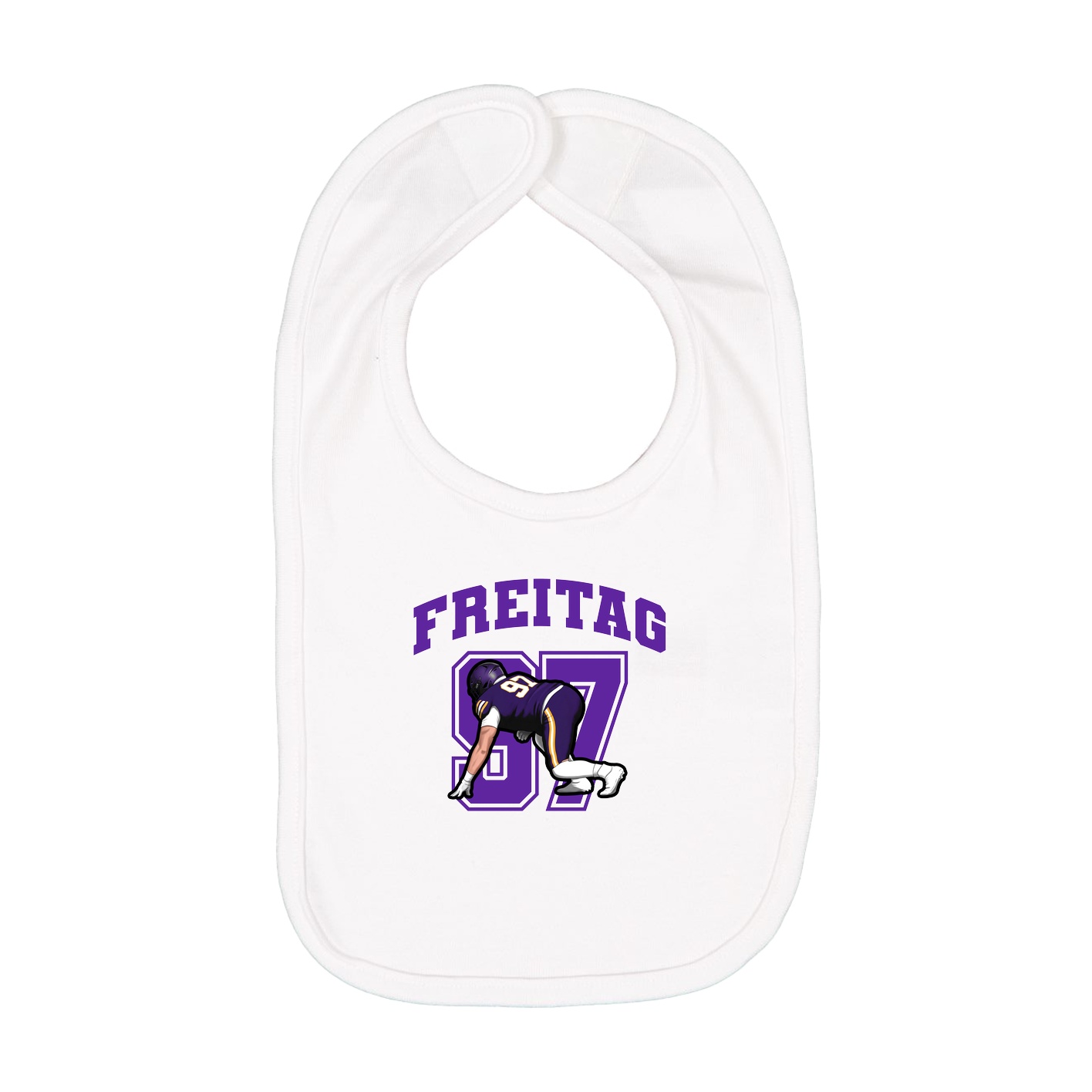 Infant Bib — Number in White