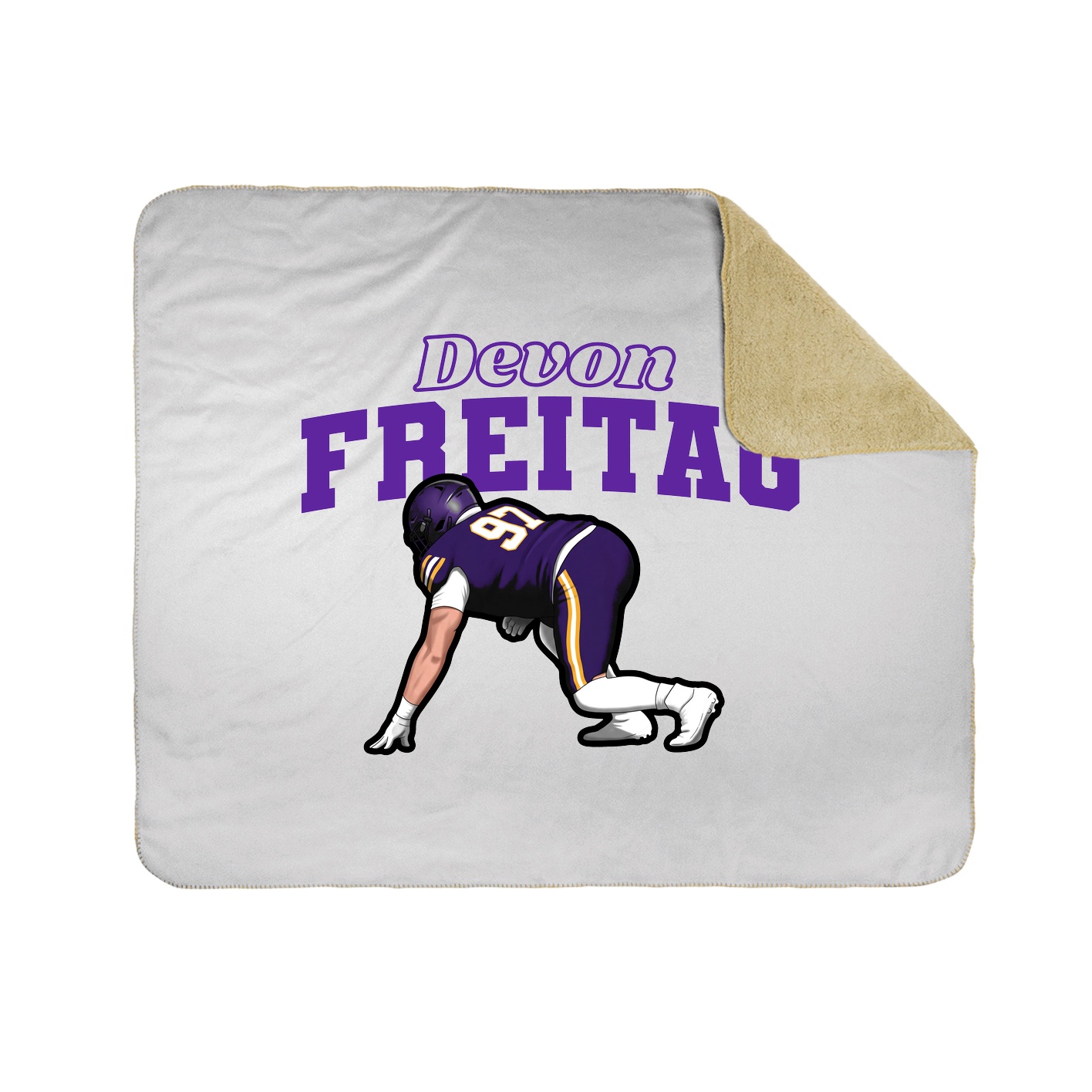 Throw Blanket — Name Arch in White
