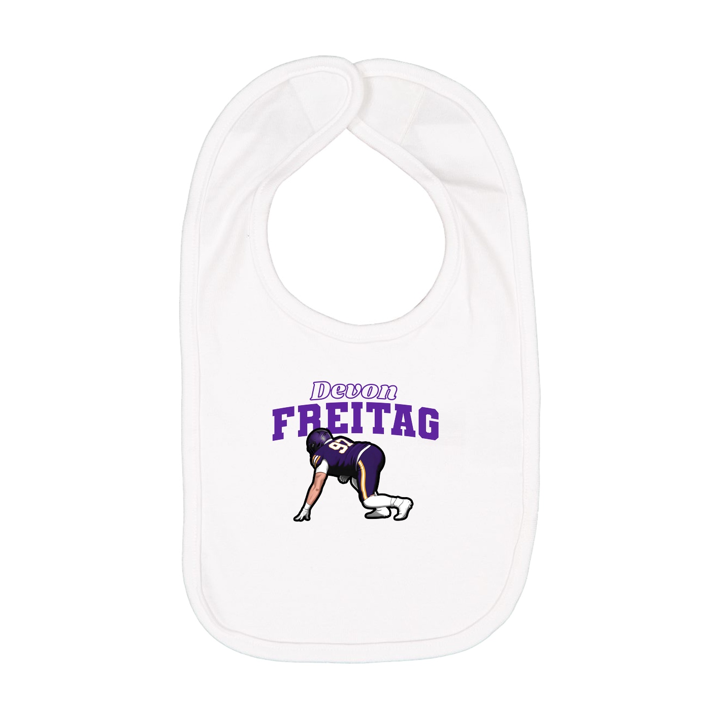 Infant Bib — Name Arch in White