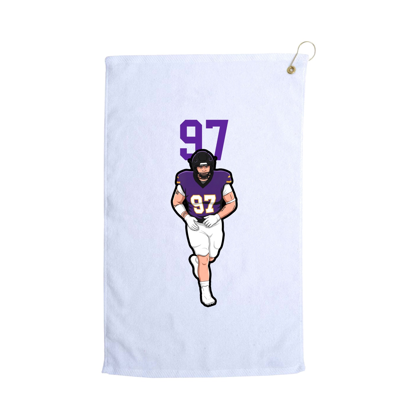 Golf Towel — Number Top in White