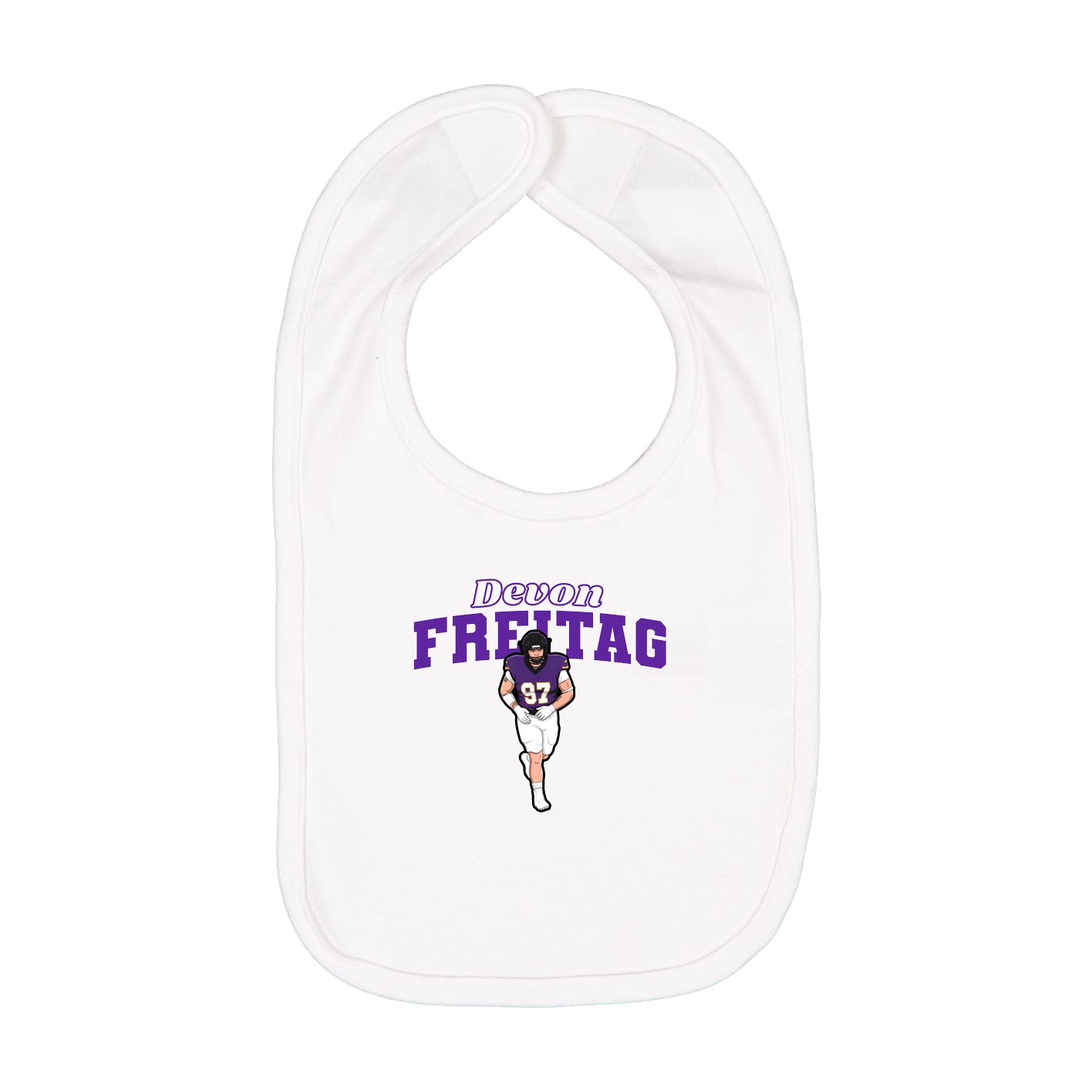 Infant Bib — Name Arch in White