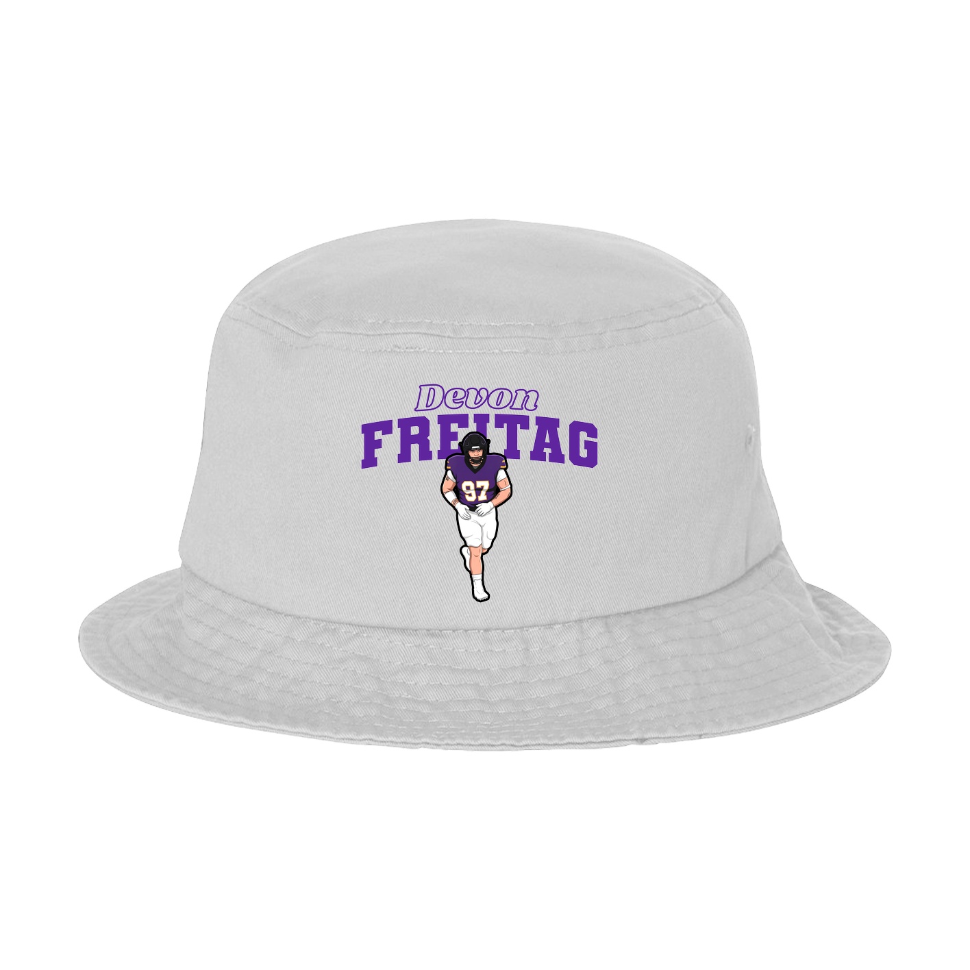 Bucket Cap — Name Arch in White