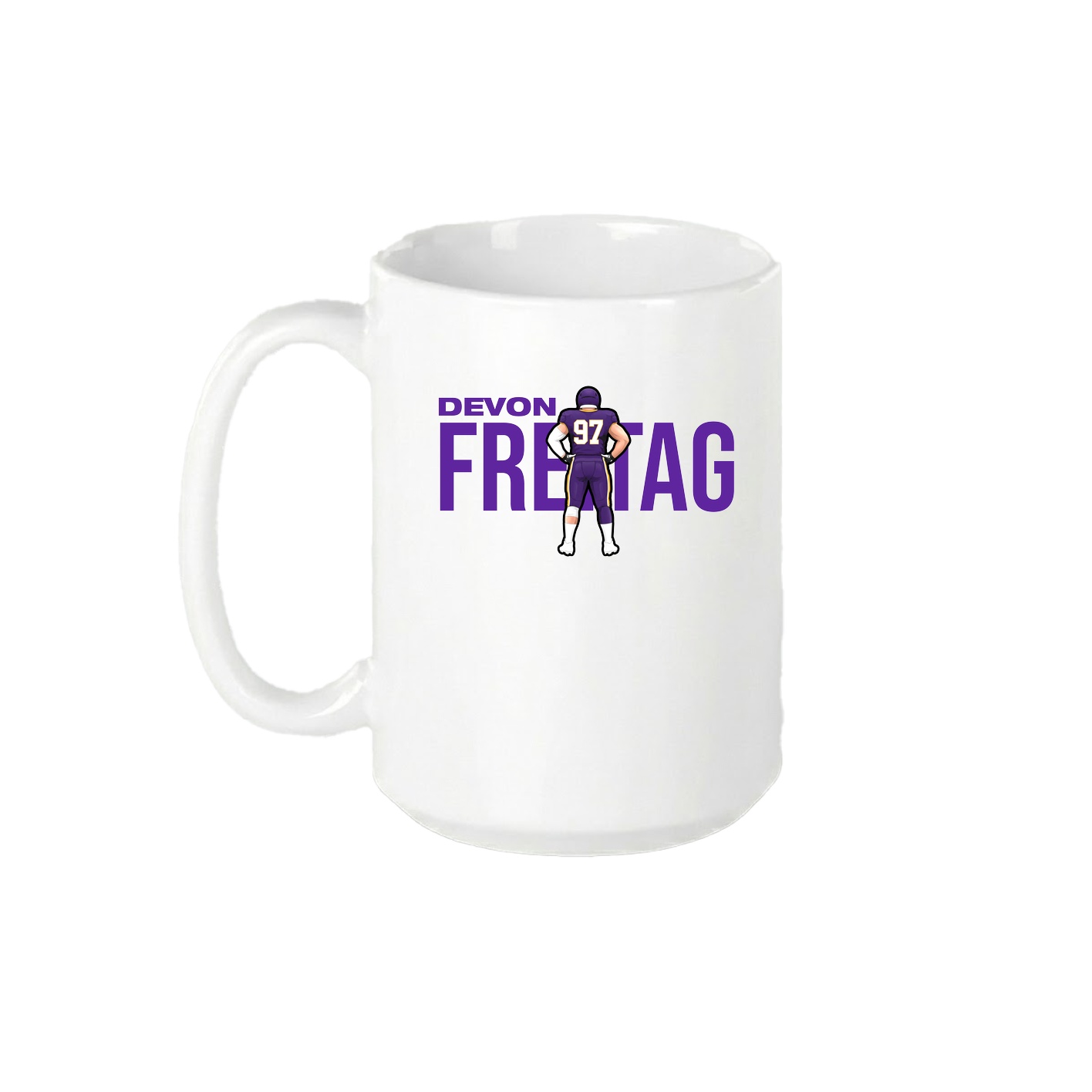 15oz Coffee Mug — Player Name in White