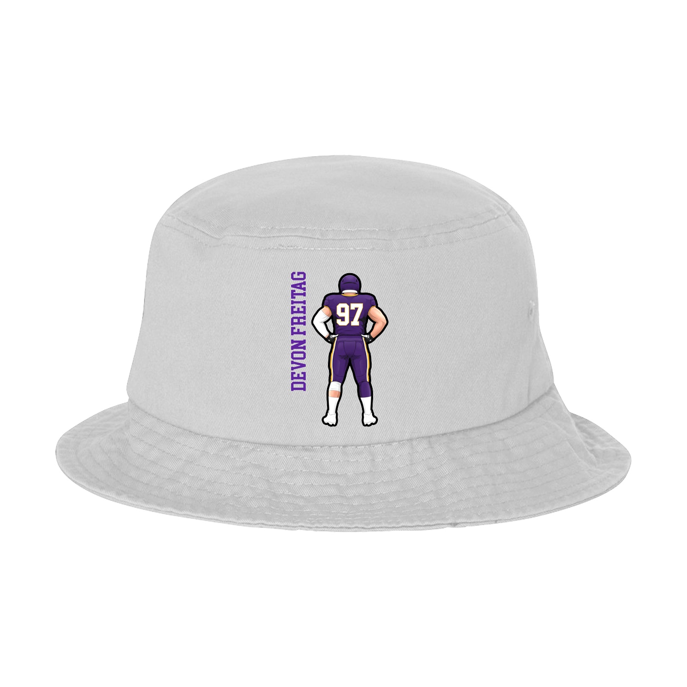 Bucket Cap — Name Vertical in White
