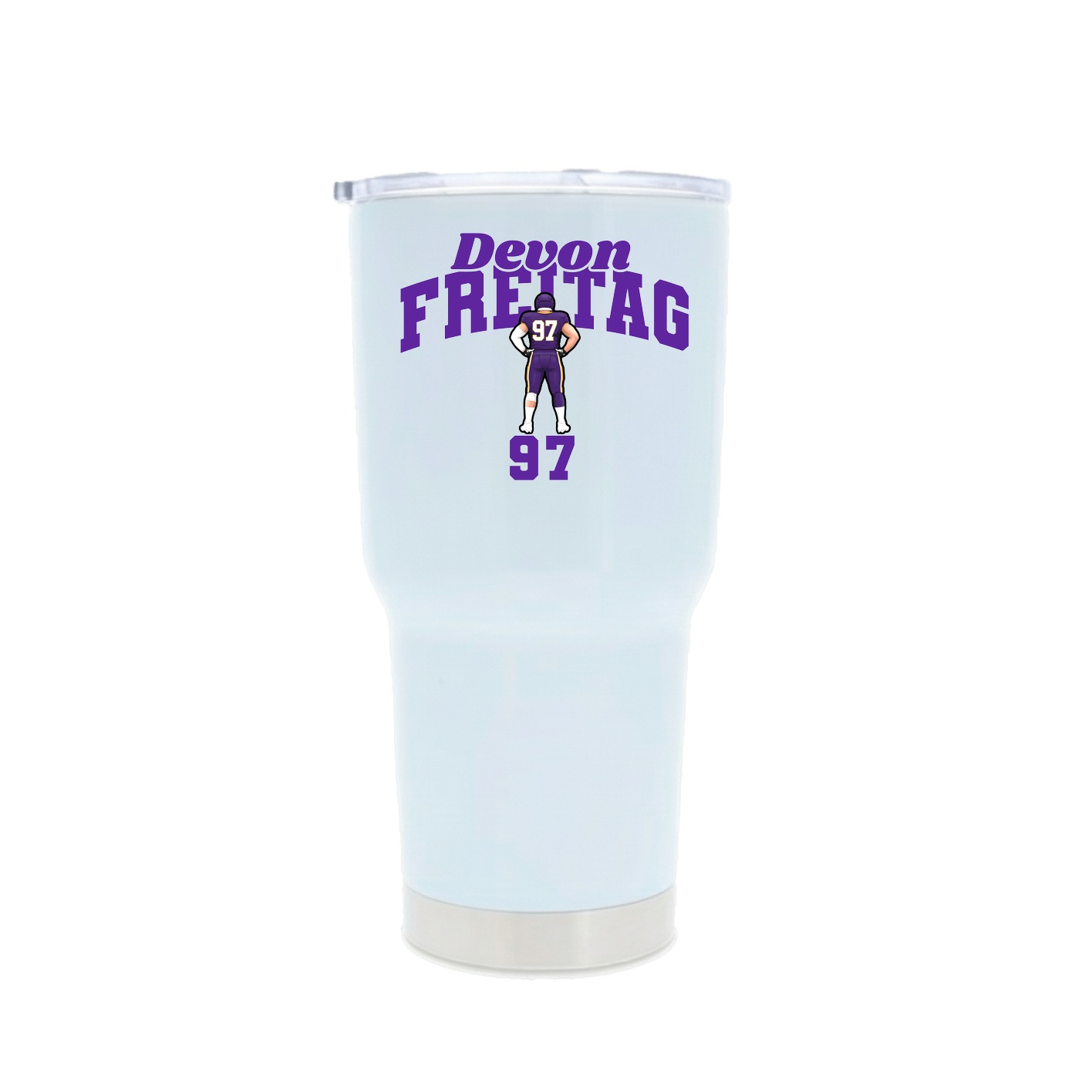 30oz Stainless Steel Tumbler — Signature Arch in White