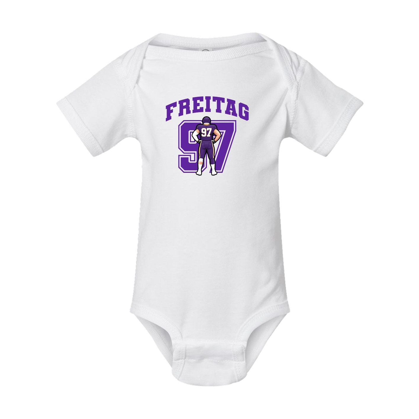 Baby Onesie — Number in White