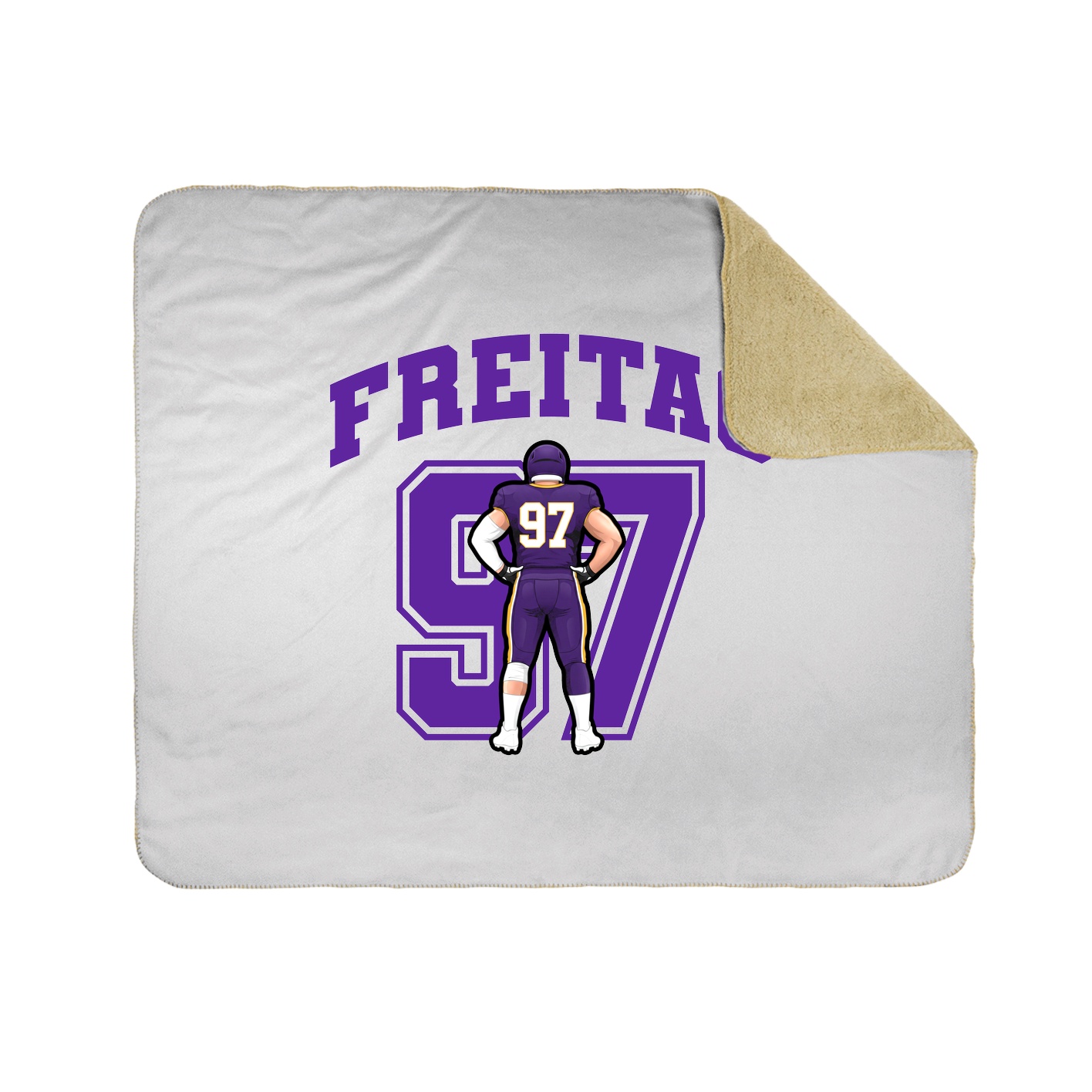 Throw Blanket — Number in White