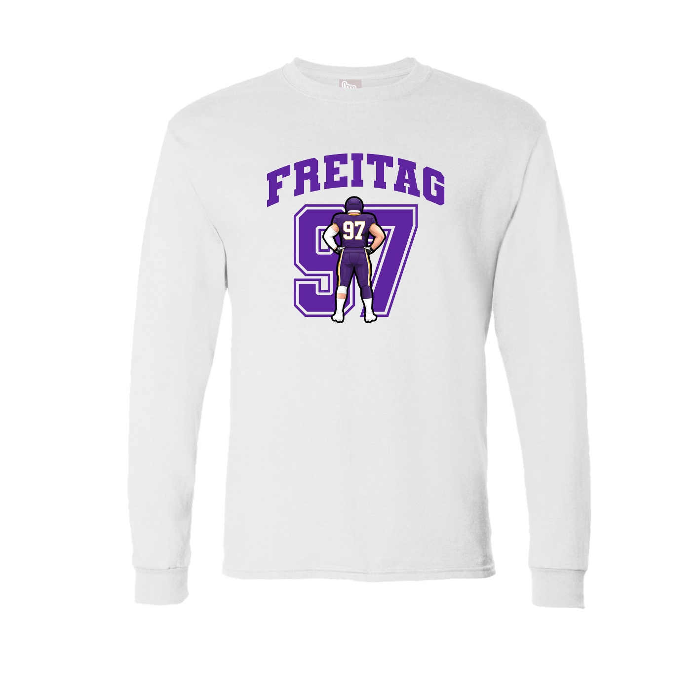 Long Sleeve Tee — Number in White