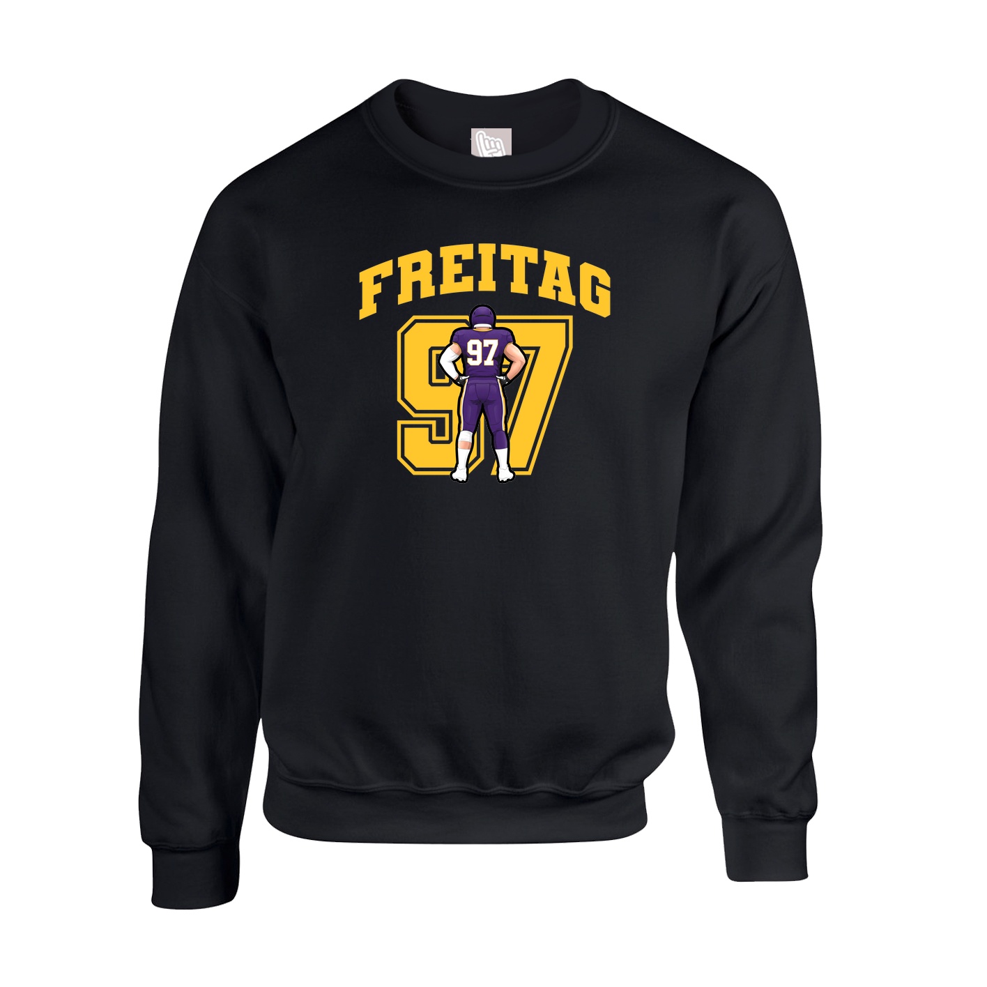 Fleece Crew — Number in Black