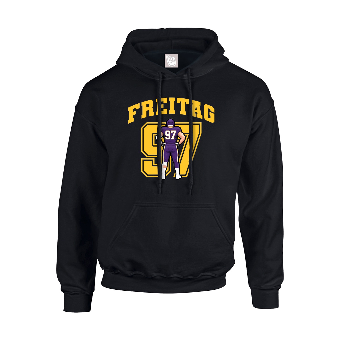 Youth Hoodie — Number in Black