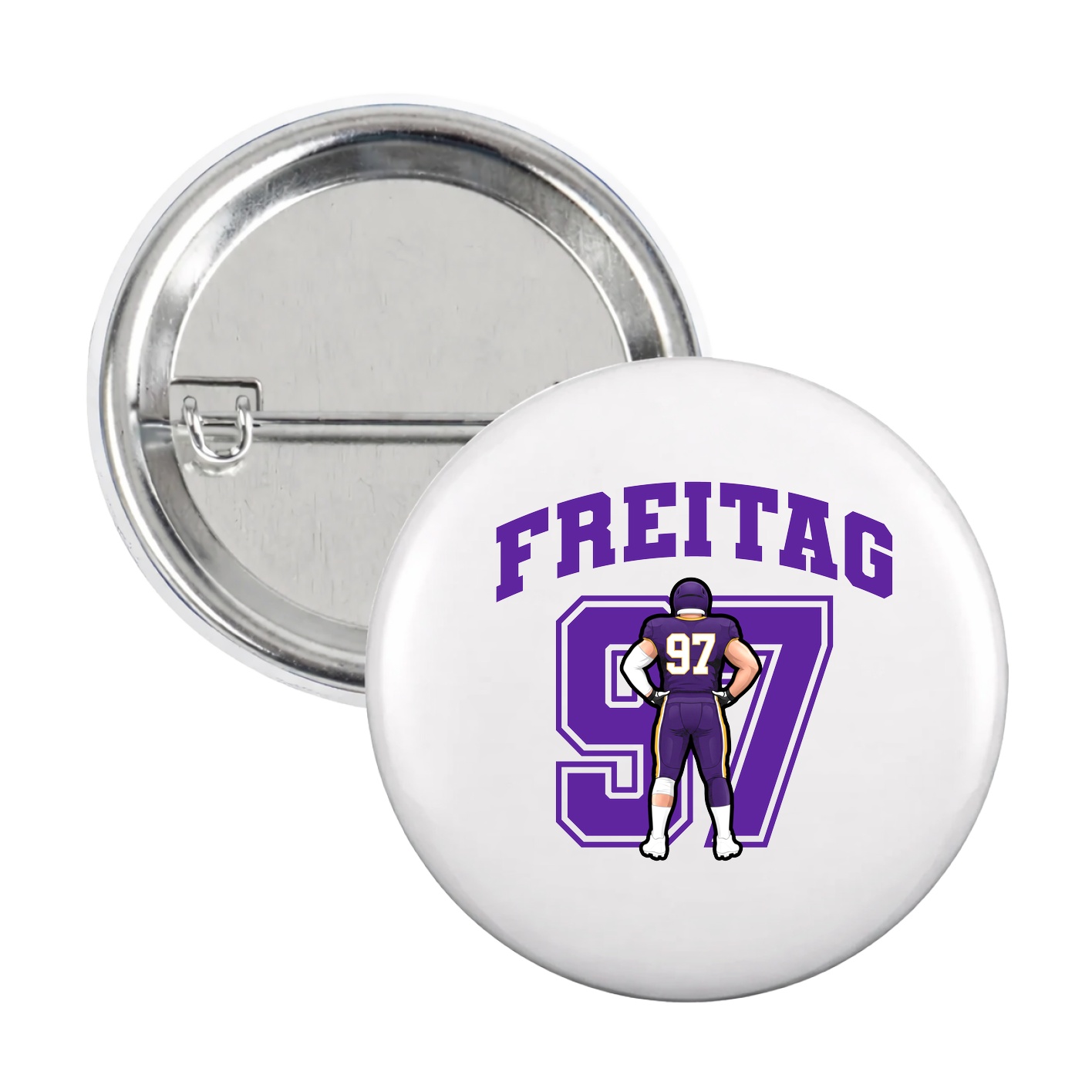 Game Day Button — Number in White