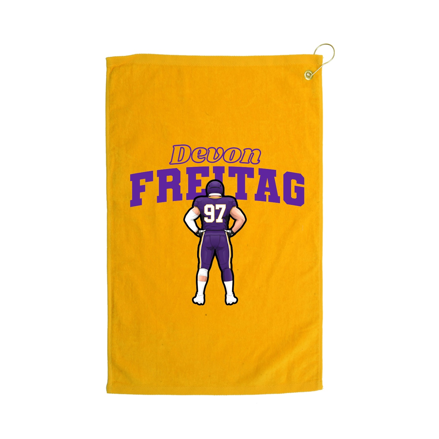 Golf Towel — Name Arch in Gold