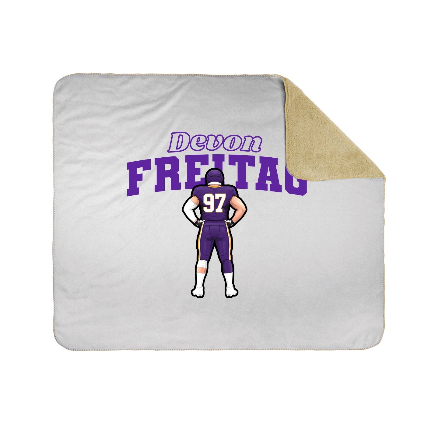 Throw Blanket — Name Arch in White
