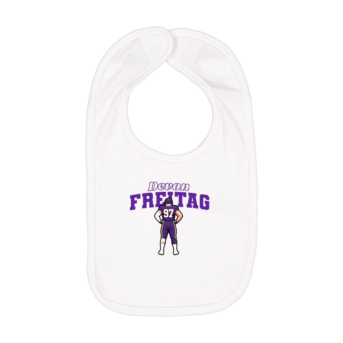 Infant Bib — Name Arch in White