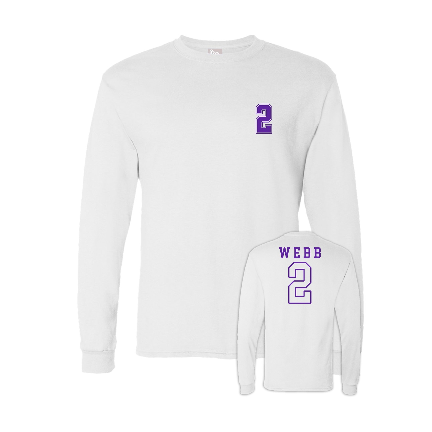 Long Sleeve Tee — Chest Back in White