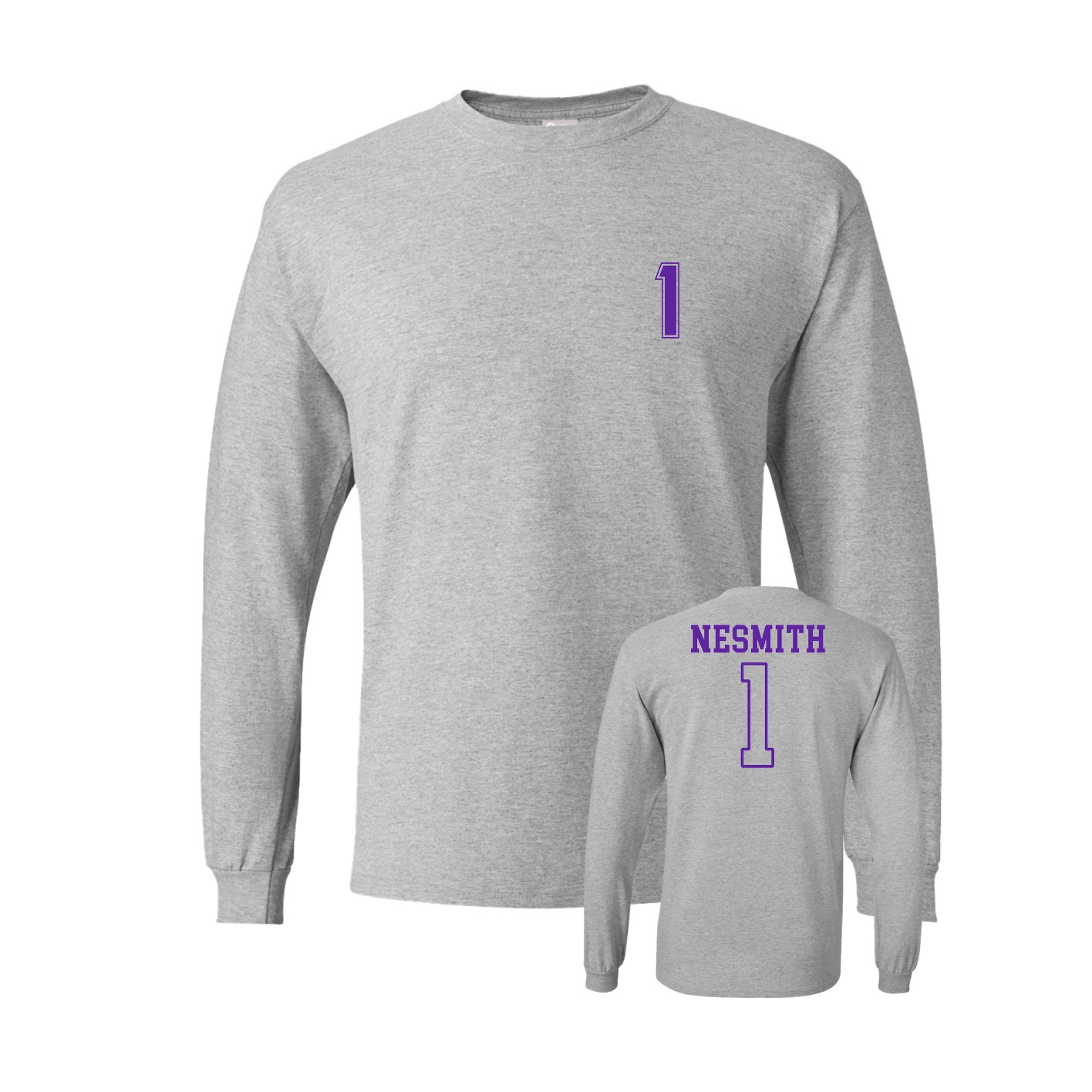 Long Sleeve Tee — Chest Back in Grey